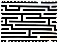 Flocked Vinyl White Black Maze